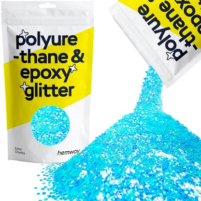 Resin Glitter Baby Blue Iridescent 100g Extra Chunky (3.5274 Ounce)