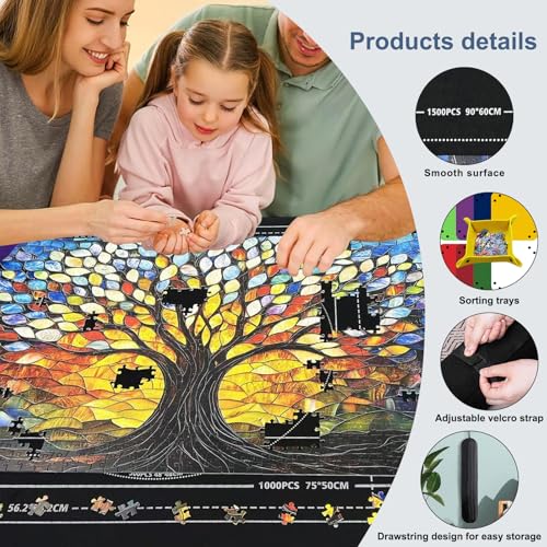 Puzzle Mat Rollup for Jigsaw Puzzles Storage Matt Saver to 1500pcs (1500 Count)