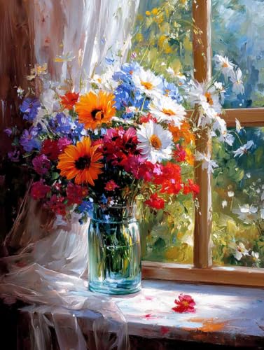 14 ct Counted Cross Stitch Kits for Adults Flowers Cross Stitch Patterns Stamped Printed Cross Stitch Kits