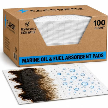 Marine Oil Spill Absorbent Boat Pads (100 Count)