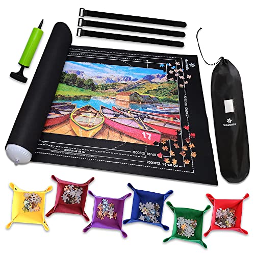 Black 2000 Pieces Jigsaw Puzzle Mat Roll Up