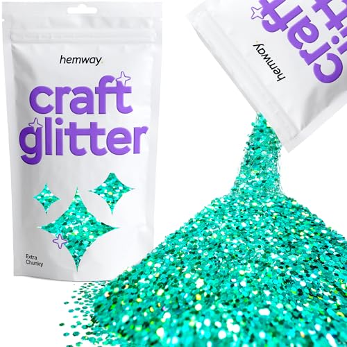 Craft Glitter Turquoise Blue Holographic 100g Extra Chunky Glitter (100 Gram)