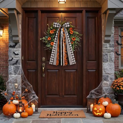 Large Halloween Ribbon Bow for Wreath