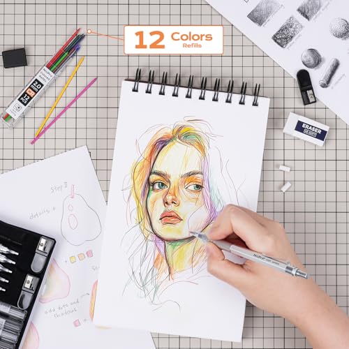 22PCS Metal Mechanical Pencil Set in Case for Drawing Writing