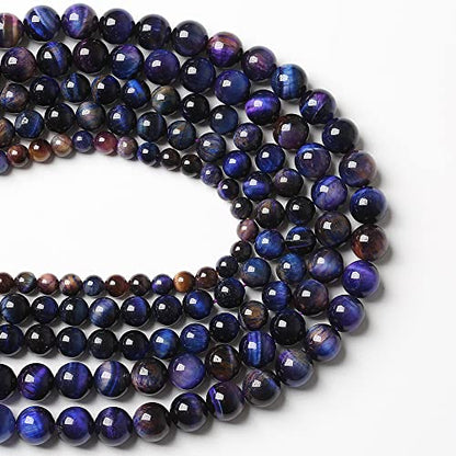 90pcs 4mm AAA Natural Tiger Eye Stone Beads Gemstone Round Spacer Loose Beads for Jewelry Making DIY Bracelet