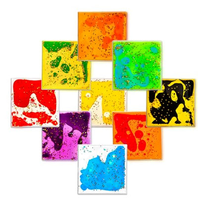 Squishy Liquid Sensory Tiles for Kids (9 Count)