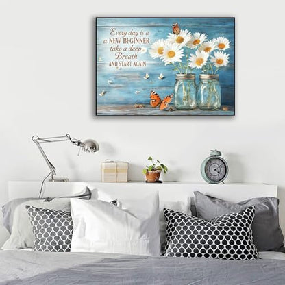 Daisy Stamped Cross Stitch Kits for Beginners Adults