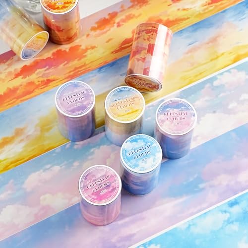 6 Rolls Cloud PET Washi Tape Set for Scrapbook Supplies