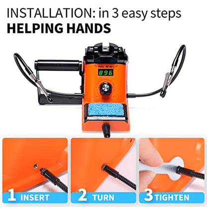 926 III 60W LED Display Soldering Iron Station Kit w 2 Helping Hands