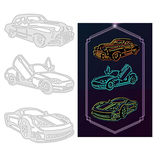 Racing Car Cutting Dies for Card Making Roadster Cut Die for DIY Scrapbooking Journal Embossing Paper Craft Decor (3 Count)