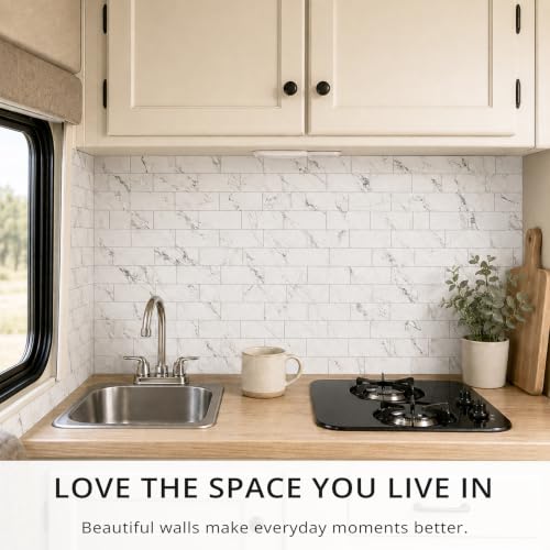 100 Pieces Peel and Stick Backsplash for Kitchen (12.5 Sq Ft)
