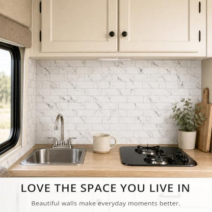 100 Pieces Peel and Stick Backsplash for Kitchen (12.5 Sq Ft)