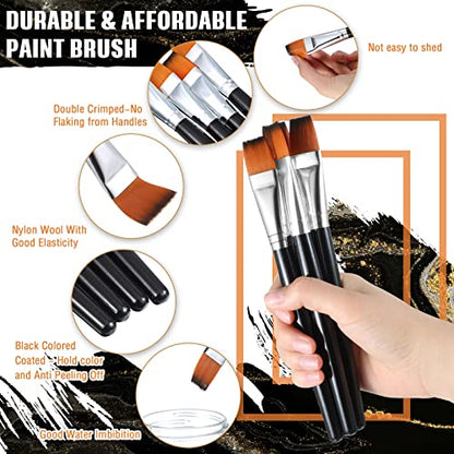10 Pcs 3 4 Inch Flat Paint Brushes Acrylic Painting Craft