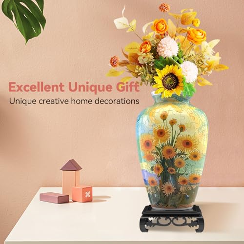 3D Puzzle Vase for Adults with 120 Plastic Pieces (120 Count)