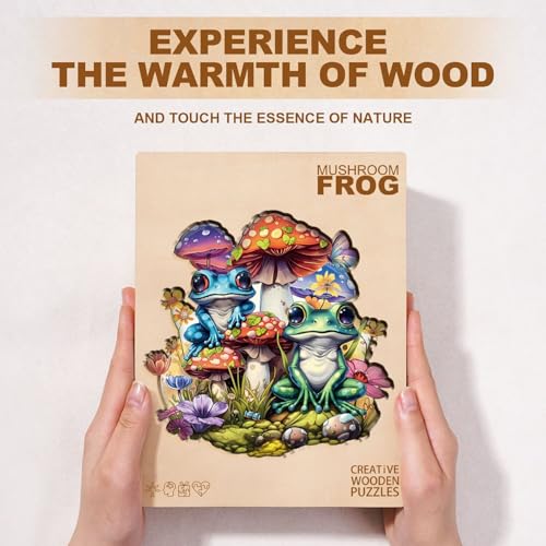 Mushroom Frog Puzzles Adults Gifts for Women Men Wooden 275 Pieces 13.4 x 12.8in