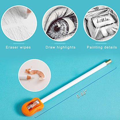 6PCS Artist Eraser Pencils Wooden Sketch Highlight Painting Erasing Pen Student Limner (6 Count)