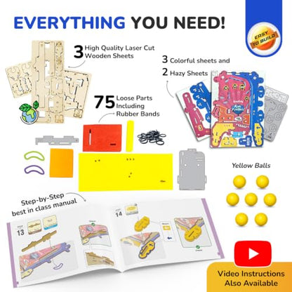 Mini Pinball Machine DIY STEM Toy for Kids 6