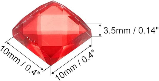 MECCANIXITY Mosaic Tiles 55 Pieces, 13 Faces Glitter Crystal 1 x 1cm for Crafts Bulk, Mosaic Art Kits Stained Glass Pieces for Handmade Jewelry Art DIY Material (Red)