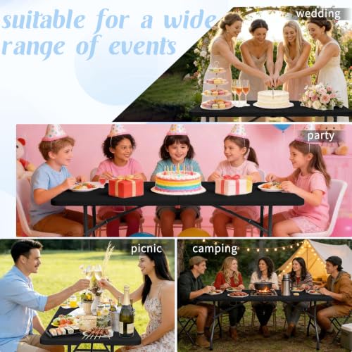 2 Pack 5 Feet Portable Folding Table Black (2 Count)