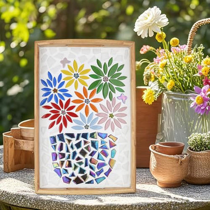 Green Leaf Mosaic Tiles for Crafts