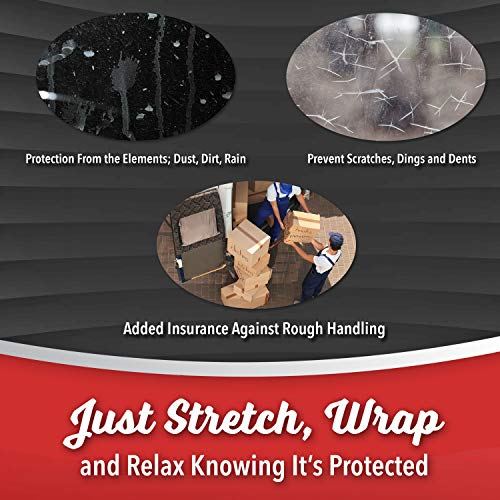 12 Pack Mini Hand Stretch Wrap 5 Inch 1000Ft 60 Gauge 2 Handles