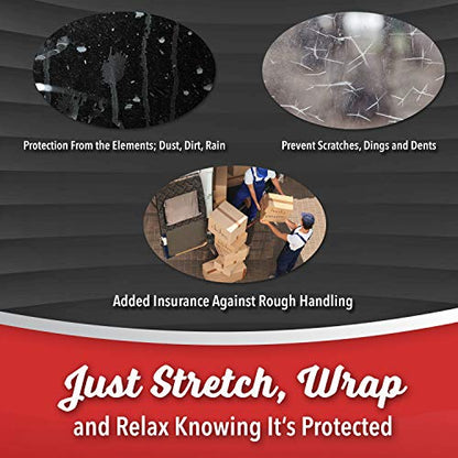 12 Pack Mini Hand Stretch Wrap 5 Inch 1000Ft 60 Gauge 2 Handles