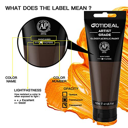 Acrylic Paint Burnt Umber Tubes (4.1 Fl Oz)