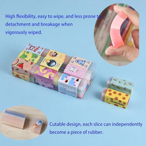 23PCS Big Fun Cute Animal Fruit Pencil Erasers for Kids Bulk (23 Count)