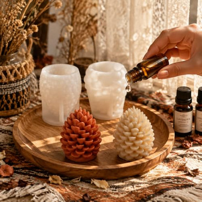 2 Pack Christmas 3D Pinecone Silicone Candle Molds