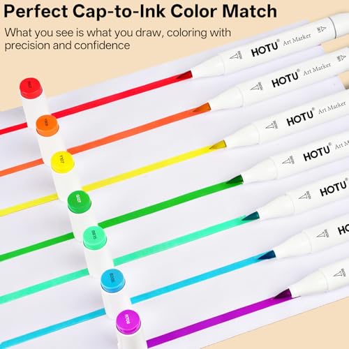 50 Colors Alcohol Markers Brush Tip and Fine (50 Count)
