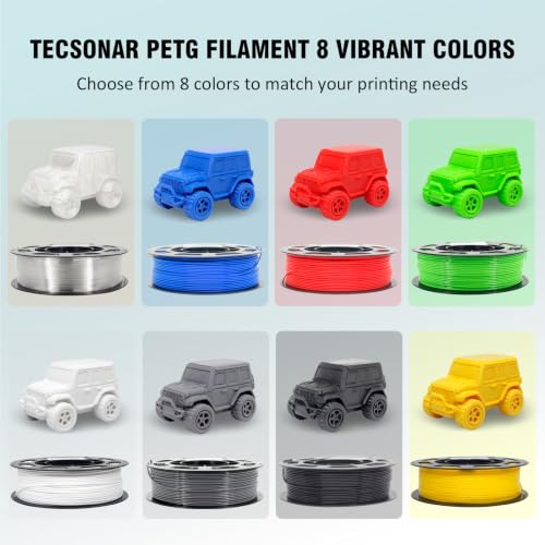 1.75mm PETG Filament 8 Colors 250g 8 Pack