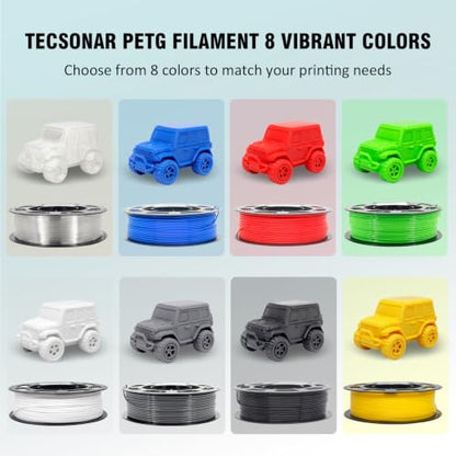 1.75mm PETG Filament 8 Colors 250g 8 Pack