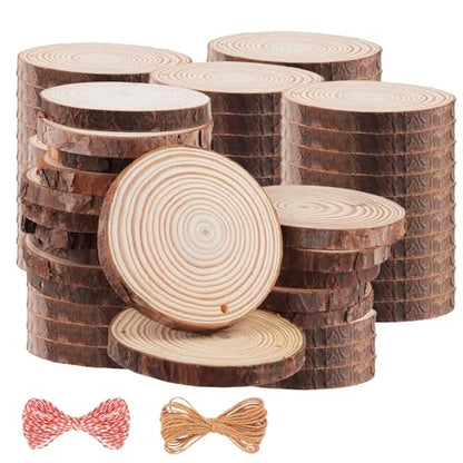 60 Pieces Wood Slices with Hole (60 Count)