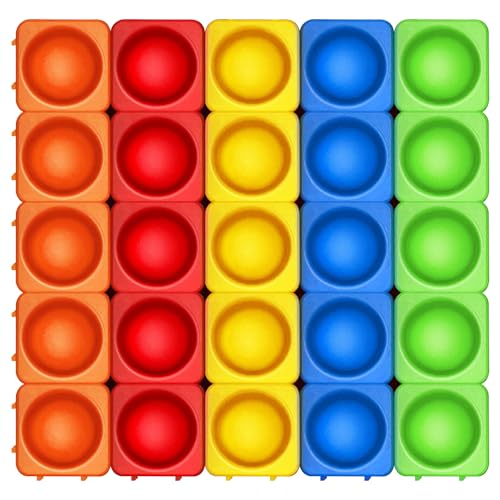Giant Silicone Pop Fidget Blocks (25 Count)