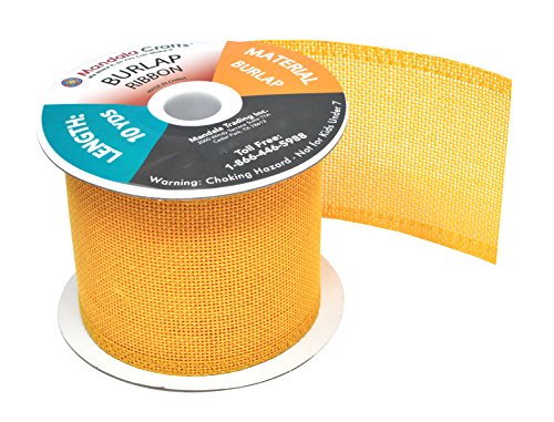 3 Inch Wide Yellow Burlap Ribbon for Crafts (60 Foot)