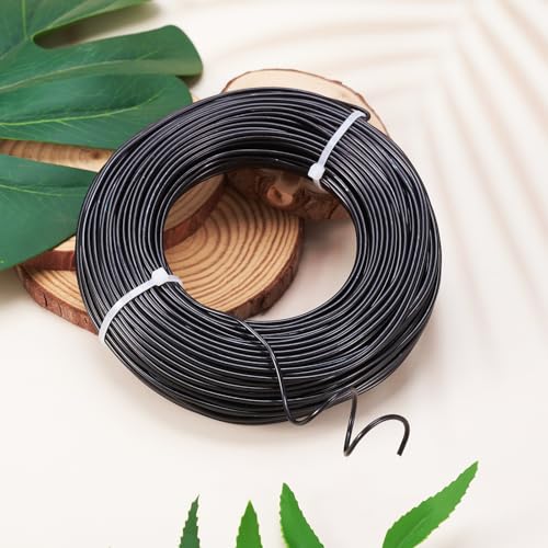 180 Feet 12 Gauge Aluminum Wire Black Bendable Metal Craft Wire for Beading Jewelry Craft Making (180 Foot)