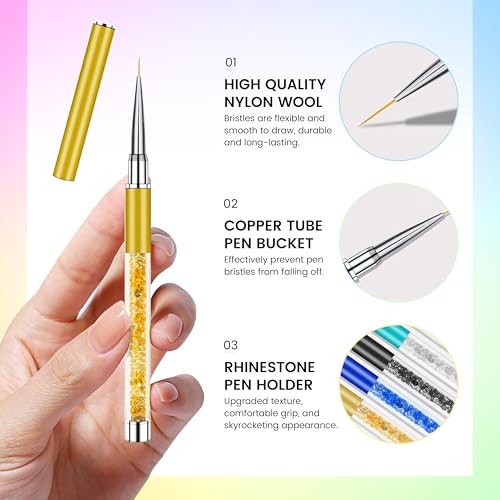 Gel Polishing Nail Liner Brush 5pcs Of Painting Art Nail Liner Brush Outline Beautiful Patterns