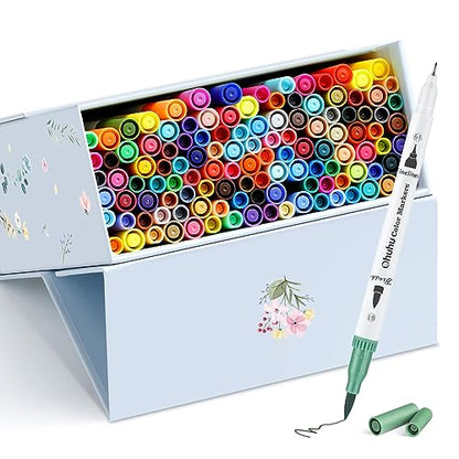 Adult Coloring Book Markers 120 Color Dual Tip Water (120 Count)