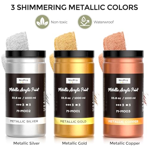 Acrylic Paint Set Metallic (101.4 Fl Oz)