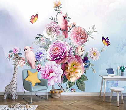 Wall Murals Full of Romantic Leaves and Flower