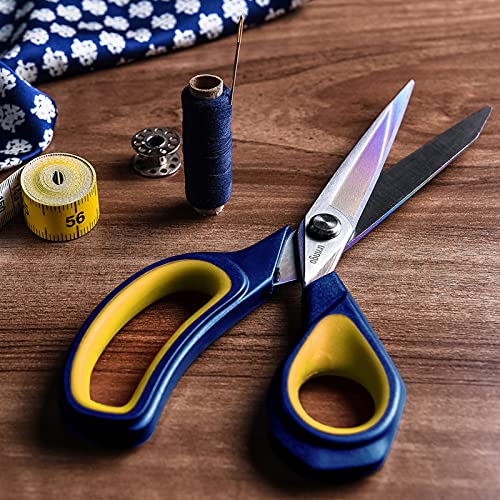 Fabric Scissors 2 Pack Tailor Shears Titanium Coated Heavy Duty (2 Count)
