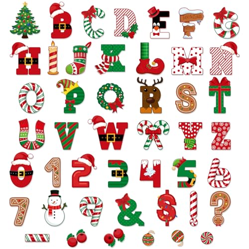 176 Pcs Christmas Bulletin Board Decorations Letters Numbers (176 Count)