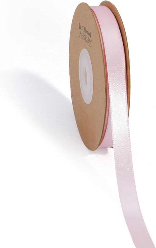 LaRibbons Light Pink Satin Ribbon 3/8 Inch 50 Yards Thin Luxury Double Faced Pink Silk Ribbon for Gift Wrapping Flower Bouquet Crafts Wedding BabyShower Decoration - Crafty Corner