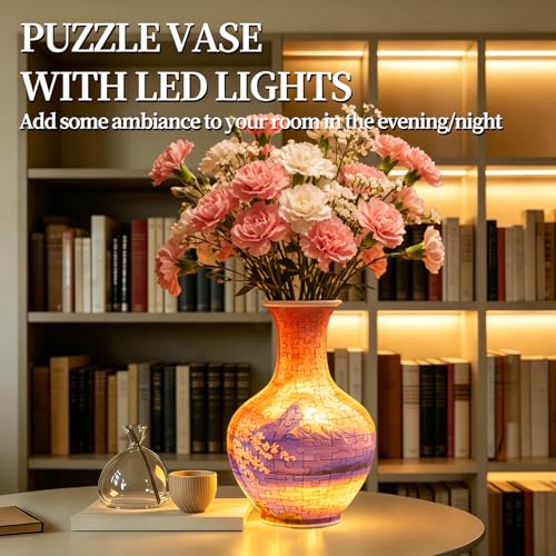 3D Puzzle Vase for Adults with 164 Plastic Pieces (164 Count)