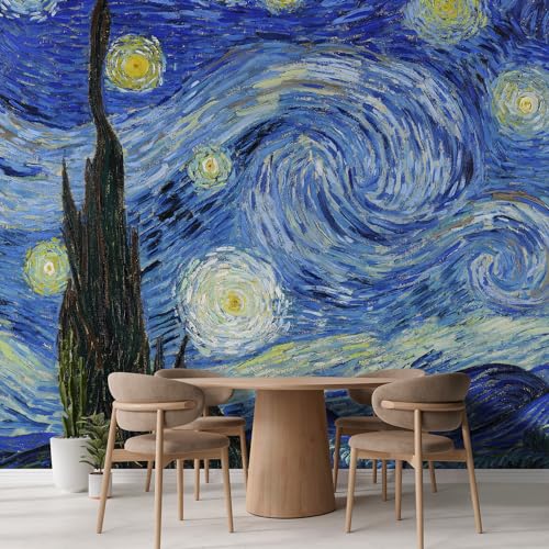 Wall Sticker Wall Mural Starry Night by Vincent Van Gogh Dutch Impressionism