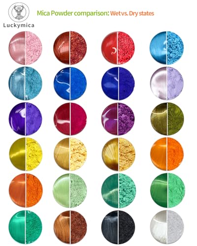 Mica Powder 24 Colors Pearlescent Pigment Powder for Epoxy Resin (24 Count)