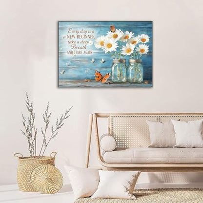 Daisy Stamped Cross Stitch Kits for Beginners Adults