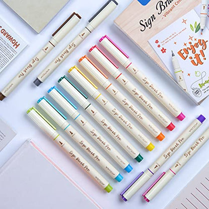 Brush Tip Marker Pens (12 Count)