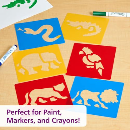 Washable Plastic Jungle Stencils (6 Count)