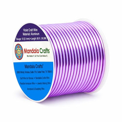 12 Gauge Violet Anodized Aluminum Craft Wire (60 Foot)